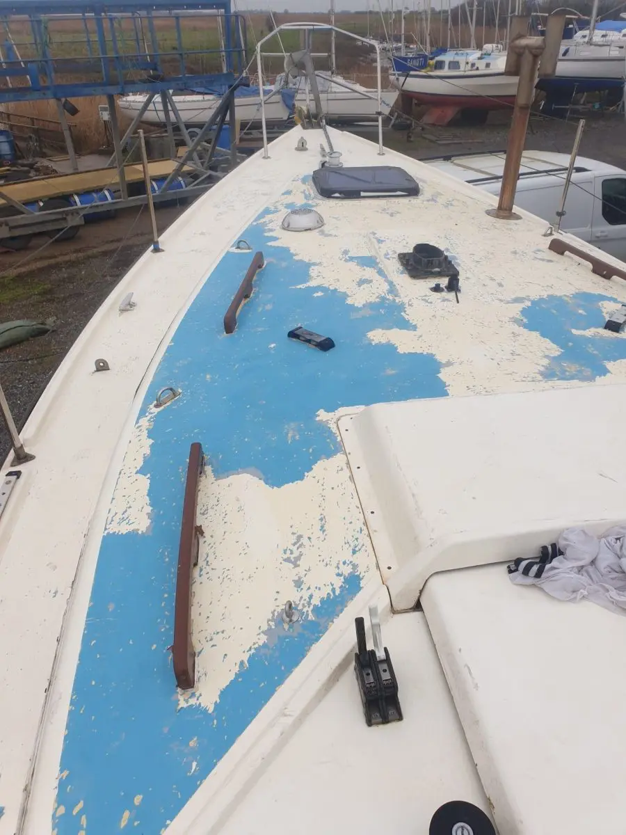 20231215_113415 boat paint partially stripped with superheated steam