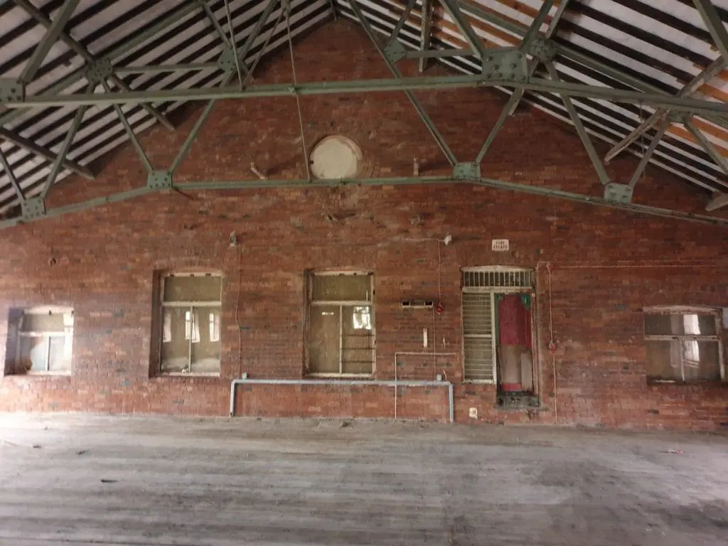 Wakefield warehouse brick wall after lead paint removal with sand jet