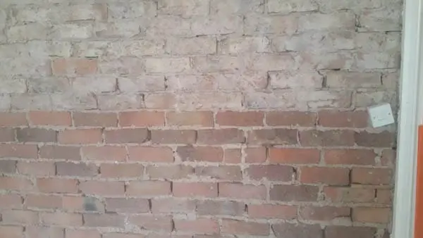dry006 painted and dirty bricks during sandblasting
