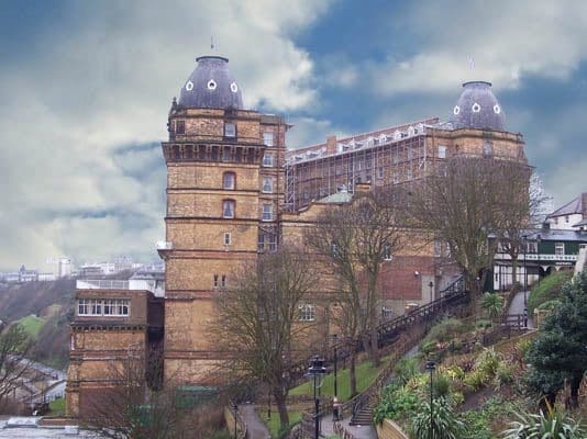 The Grand Hotel in Scarborough (North Face) before brick cleaning with the Sand Jet
