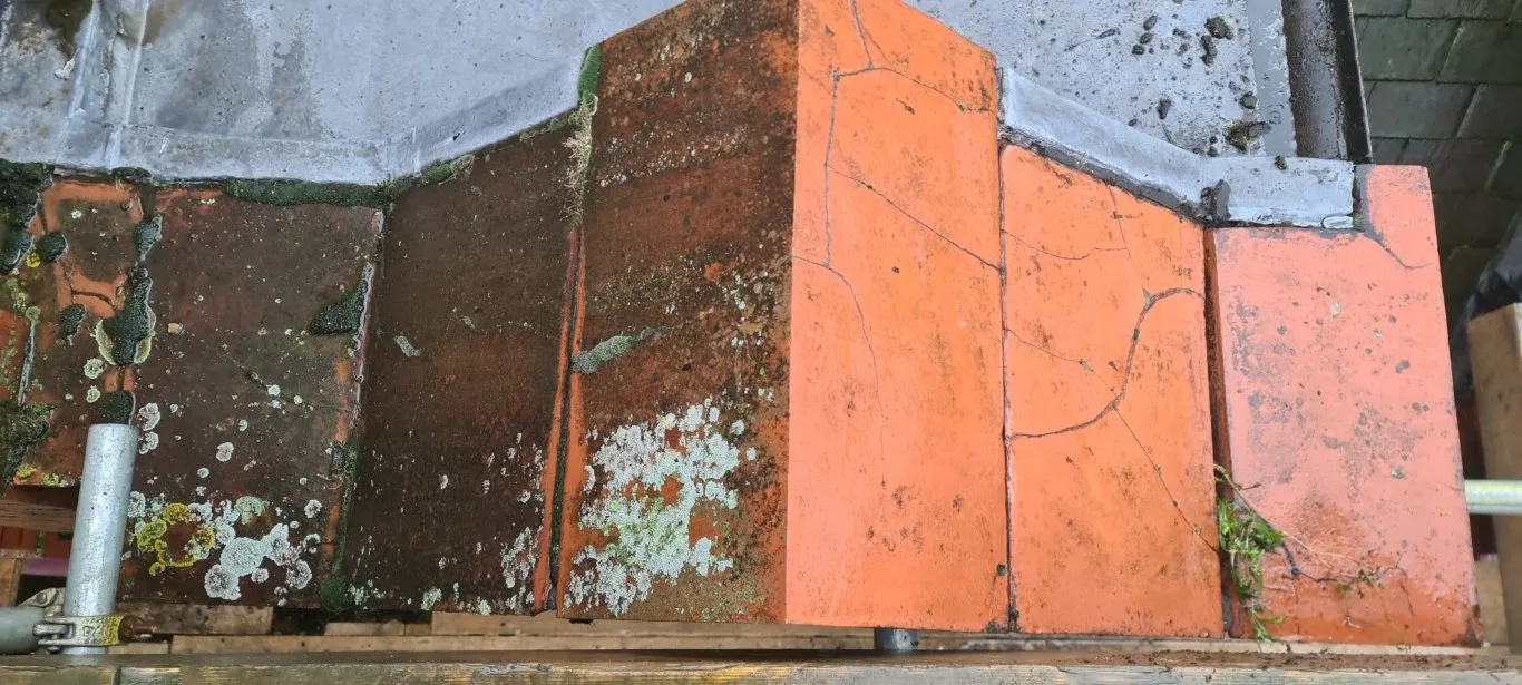 roof - Greenleaf Contractors | Sandblasting And Pressure Washing | UK dirt removed from terracotta tiles with superheated steam leeds