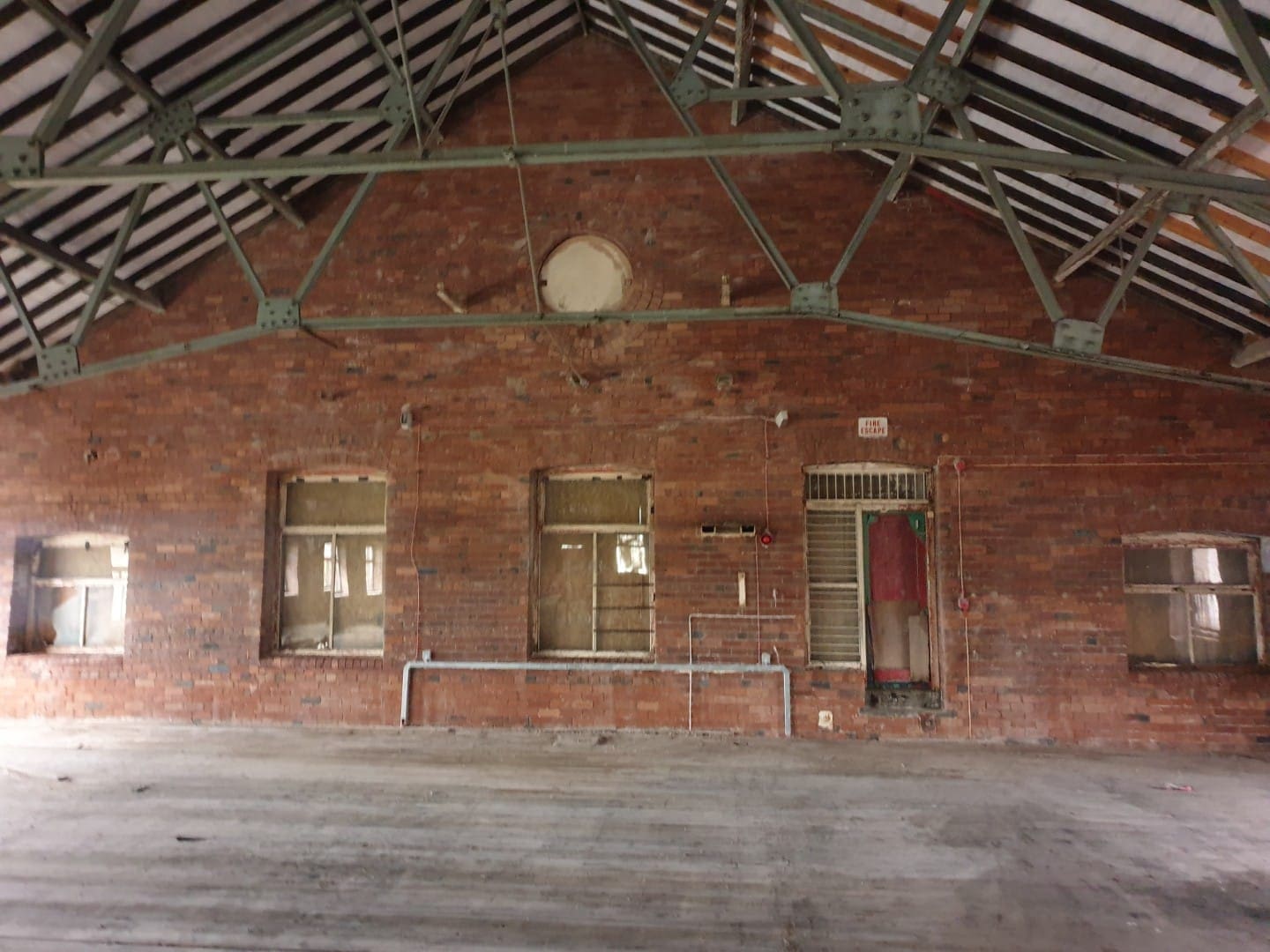 Wakefield warehouse brick wall after lead paint removal with sand jet