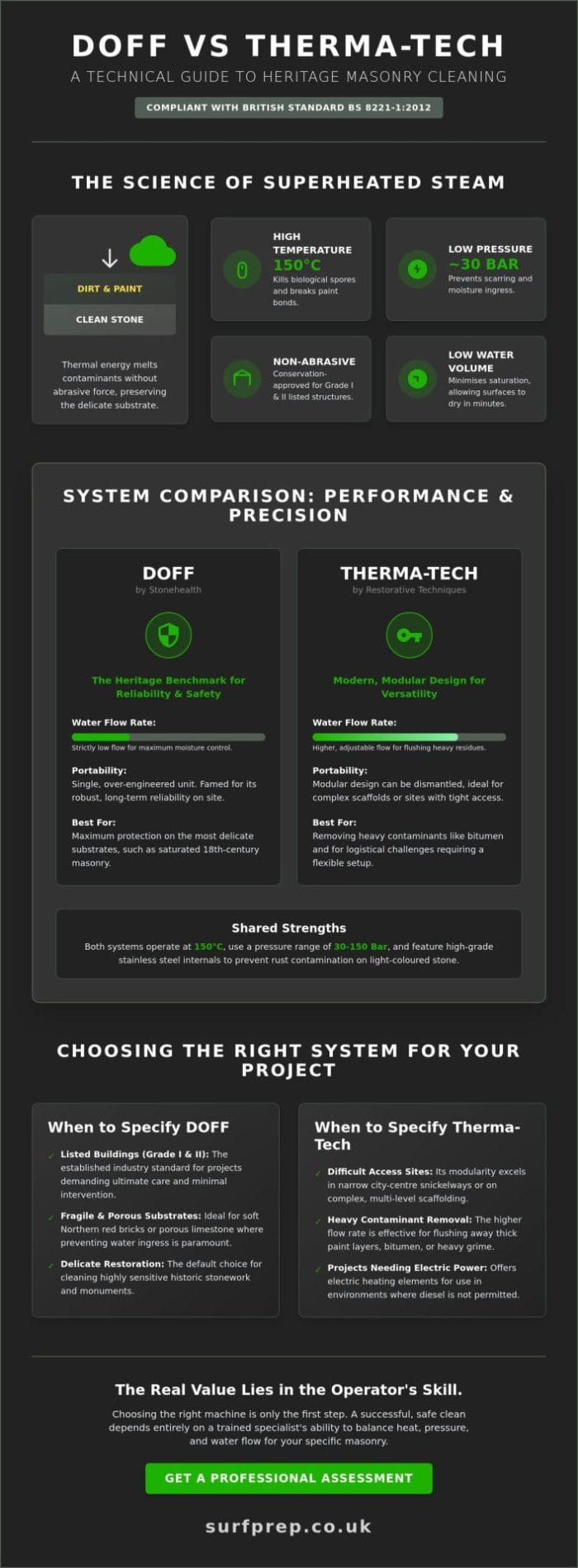Therma-Tech vs DOFF System: Which Superheated Steam Method is Best for Heritage Masonry?