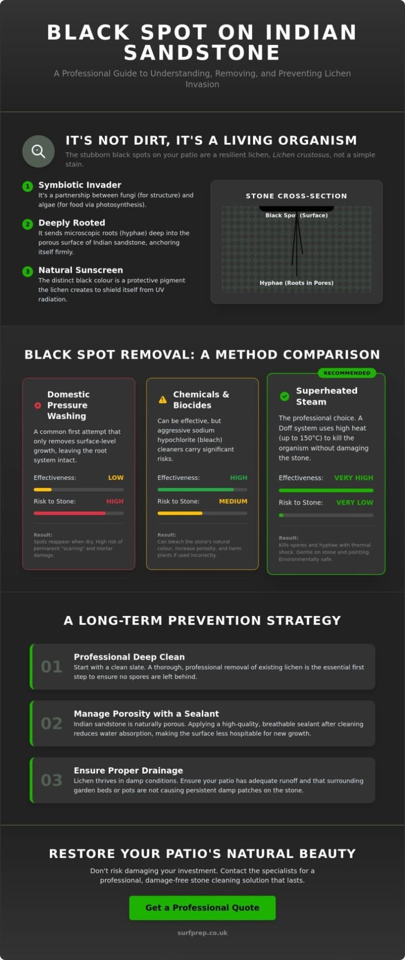 Black Spot Removal from Indian Sandstone: A Professional Guide to Restoration