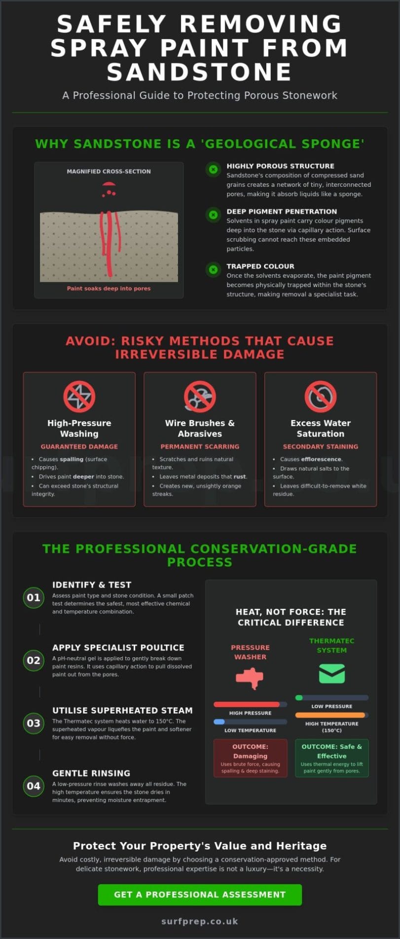 Removing Spray Paint from Sandstone: A Professional Guide to Safe Restoration