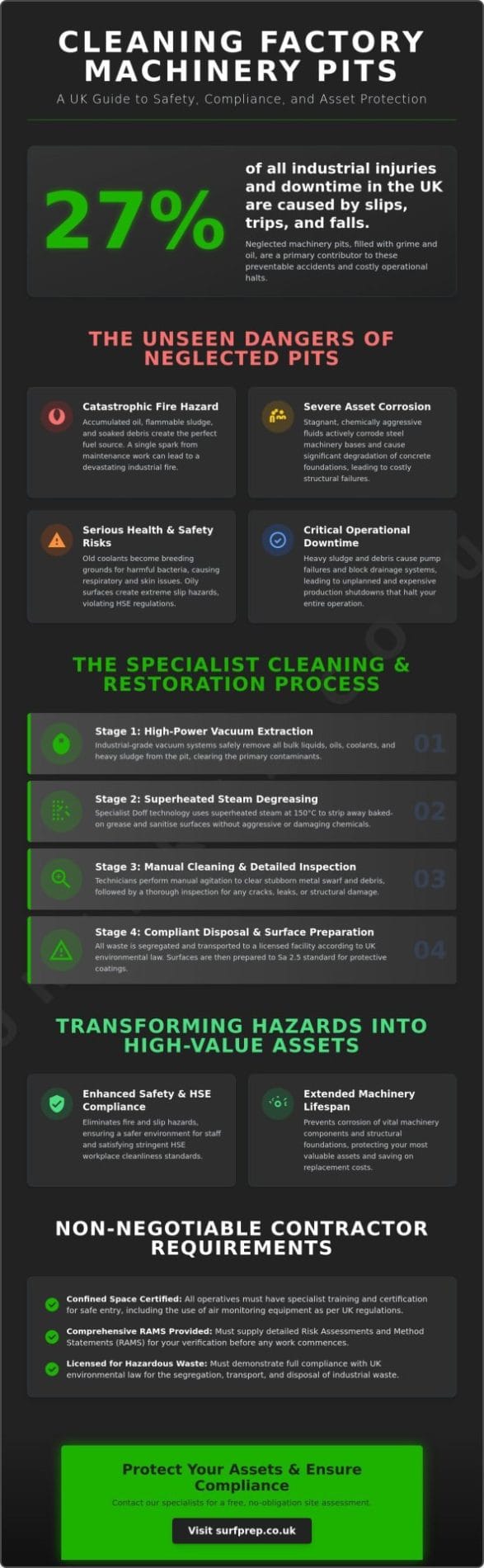 Cleaning Machinery Pits in Factories: The 2026 Industrial Guide