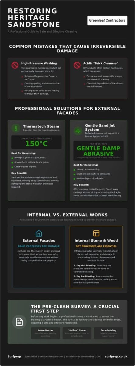 How to Clean Fragile Sandstone: A Specialist Heritage Guide