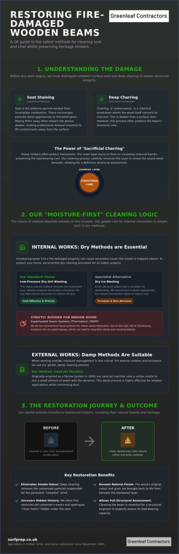 Fire Damage Cleaning for Wooden Beams: A Specialist Restoration Guide
