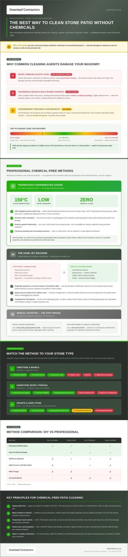 Best Way to Clean Stone Patio Without Chemicals: A 2026 Specialist Guide