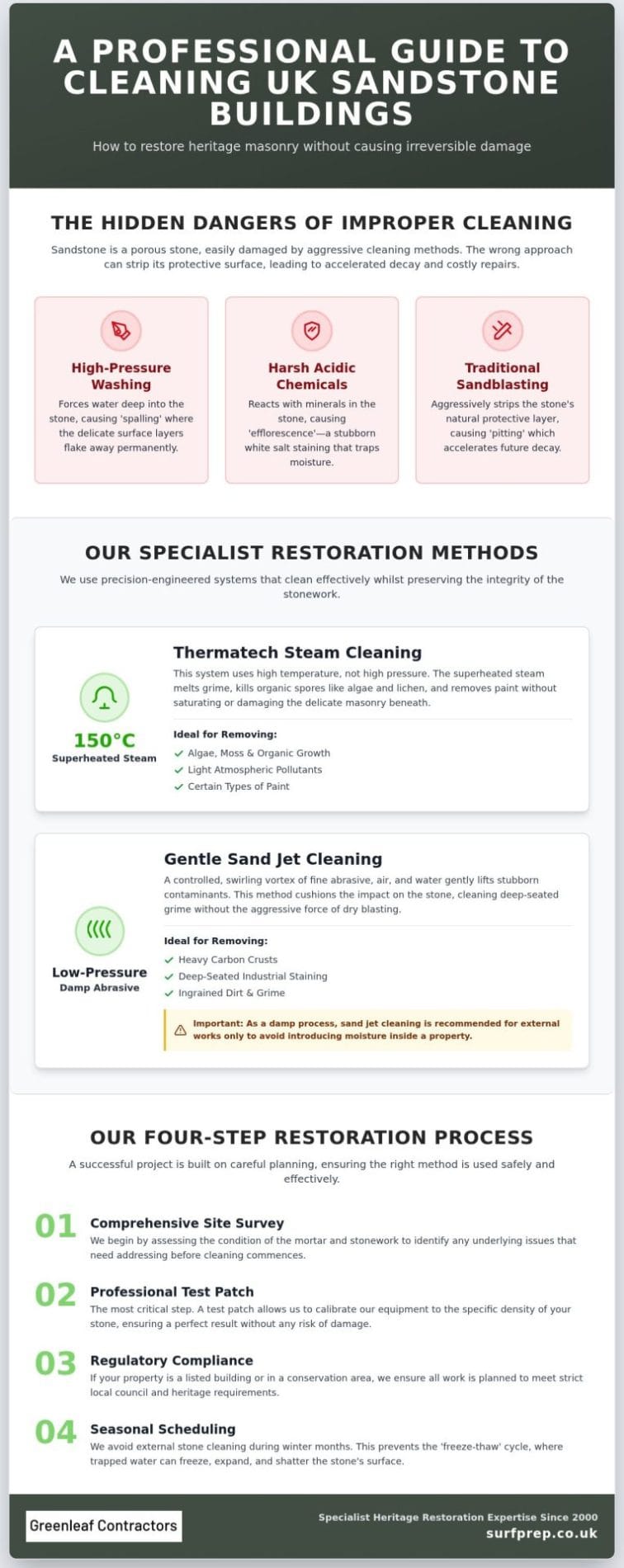 How to Clean Sandstone Buildings in the UK: A Specialist Restoration Guide (2026)