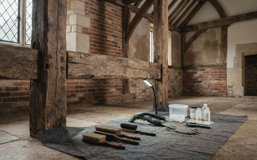 Preparing Beams for Woodworm Treatment in Lincoln